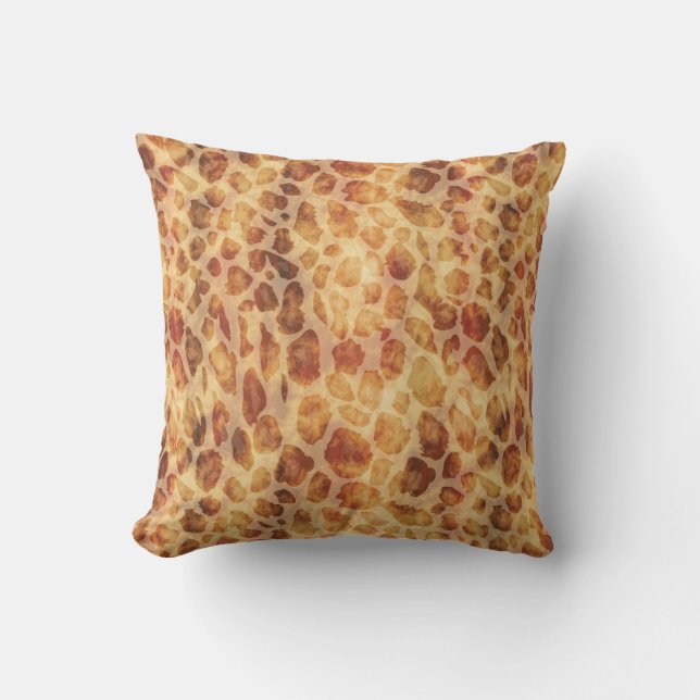 Gold Exotic Leopard Print Cushion (Front)