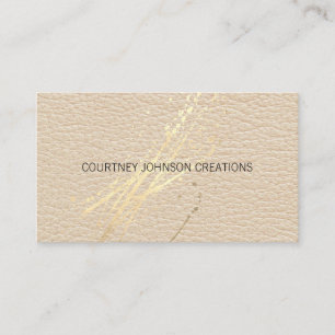 Gold Expressive Splatter   Leather Texture Business Card