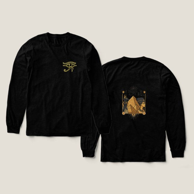 Gold Eye of Horus- Ancient Egyptian Power Tri-Blend Shirt (Design Front & Back)