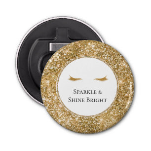 Gold Eyelashes girly glam glitter Bottle Opener
