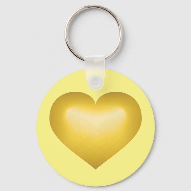 Gold fade heart keychain (Front)