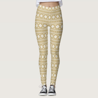 Gold Fair Isle Leggings