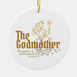 Gold Fairy Customizable The Godmother Ceramic Tree Decoration