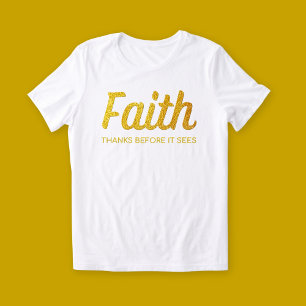 Gold Faith - Gratitude Inspirational Christian  Tri-Blend Shirt