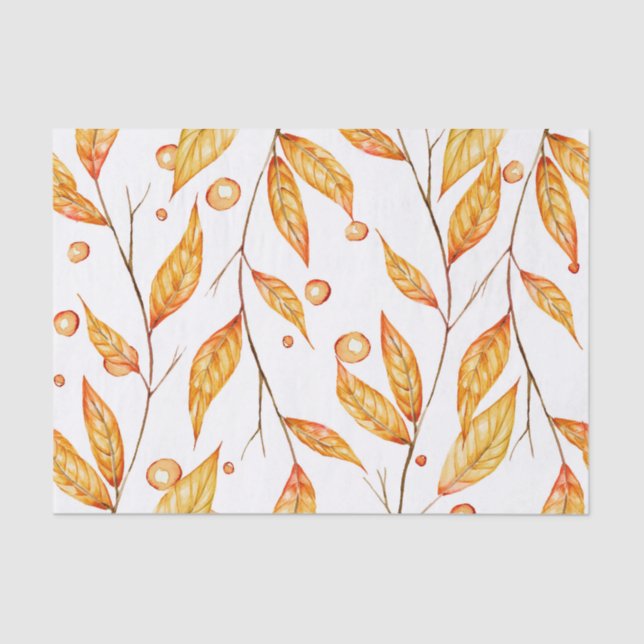 GOLD FALL LEAVES TISSUE PAPER (Front)