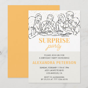  Gold Family Surprise party 46th birthday Invitation