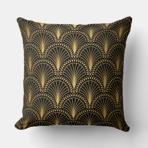 Gold fan pattern,Art deco pattern,timeless decor  Cushion