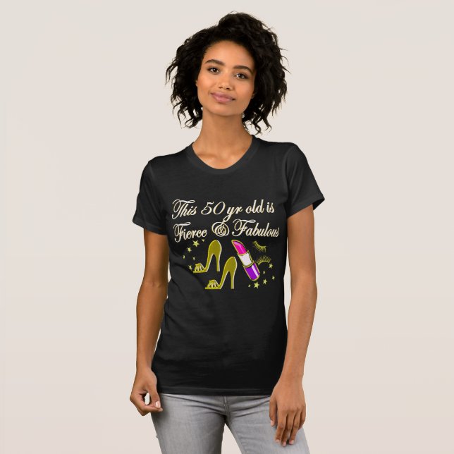 GOLD FASHION 50TH BIRTHDAY DIVA DESIGN T-Shirt (Front Full)