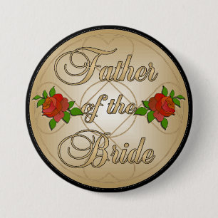 Gold Father of the Bride (FoB) Button