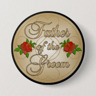 Gold Father of the Groom Button
