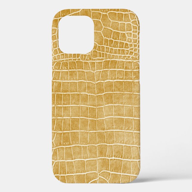 Gold Faux Crocodile Leather Case-Mate iPhone Case (Back)