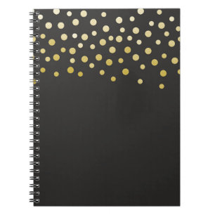 Gold Faux Foil Confetti Spiral Notebook
