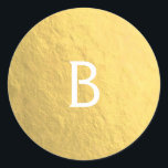 Gold Faux Foil Elegant Modern Glam Monogram Custom Classic Round Sticker<br><div class="desc">Customise with or without any text.</div>