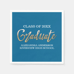 Gold Faux Foil Graduation Any Colour Background Napkin
