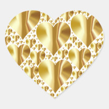 Gold Faux Foil Heart Stickers