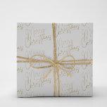 Gold Faux Foil Merry Christmas White Wrapping Paper Sheet<br><div class="desc">Merry Christmas text in faux gold foil on white wrapping paper sheets,  beautiful for your Christmas holiday gift giving.</div>