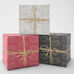Gold Faux Foil Merry Christmas Wrapping Paper Sheet<br><div class="desc">Merry Christmas text in faux gold foil on white,  red and black wrapping paper sheets,  beautiful for your Christmas holiday gift giving.</div>