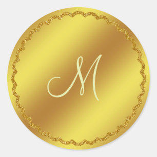 Gold Faux Foil Monogram Sticker