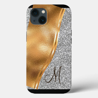 Gold Faux Foil, Name and Monogram Case-Mate iPhone 13 Case