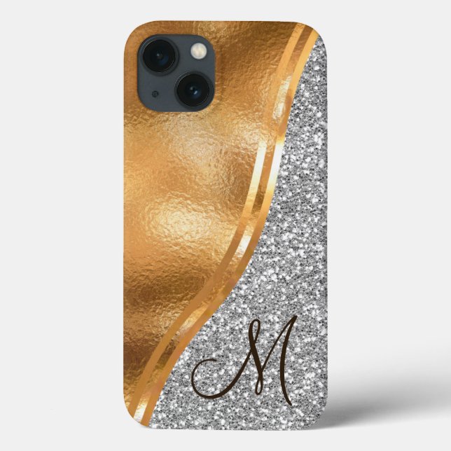 Gold Faux Foil, Name and Monogram Case-Mate iPhone Case-Mate iPhone Case (Back)