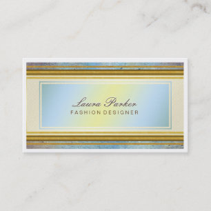 Gold Faux Foil Professional Elegant Blue Chic Business Card