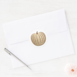 Gold Faux Foil Pumpkin Fall Envelope Seal