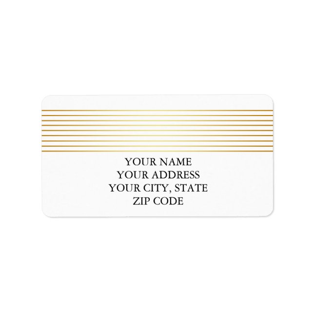 Gold Faux Foil Stripes Label (Front)