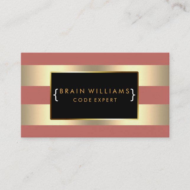 Gold Faux Foil Web Computer Professional Elegant Business Card (Front)