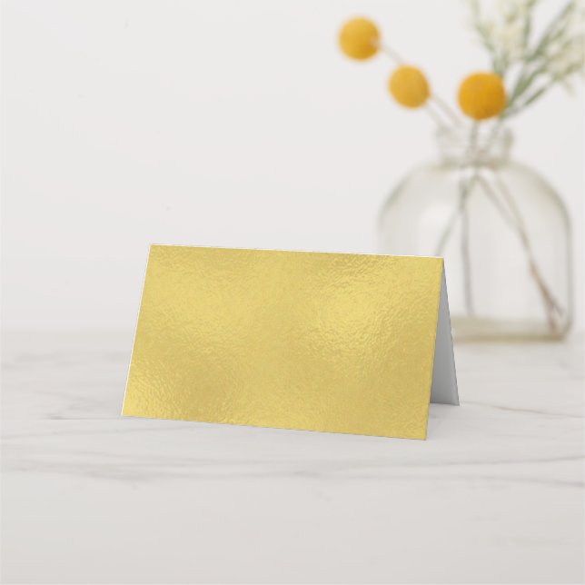Gold Faux Foil Wedding Folded Place Cards (Front)