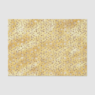 Gold Faux Glitter Cheetah Spots Tissue Paper