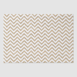 Gold Faux Glitter Chevron Tissue Paper