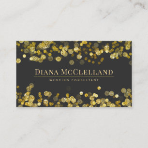 Gold Faux Glitter Confetti   Modern Glitz Business Card