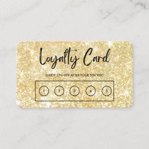 Gold Faux Glitter Custom Loyalty Card