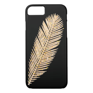 Gold Faux Glitter Feather Case-Mate iPhone Case