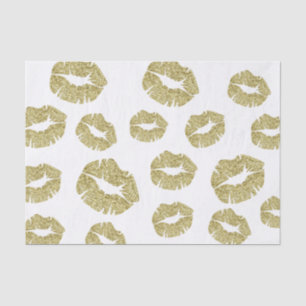 Gold Faux Glitter Kisses Tissue Paper