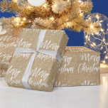 Gold Faux Glitter Merry Christmas Calligraphy Wrapping Paper<br><div class="desc">This trendy,  elegant wrapping paper features the words "Merry Christmas" in brush handwriting-style font on a background of gold faux glitter.</div>