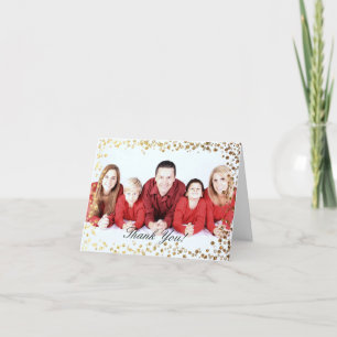 Gold Faux Glitter Ombre Bokeh Thank You Card