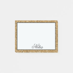 Gold Faux Glitter Post-it Notes