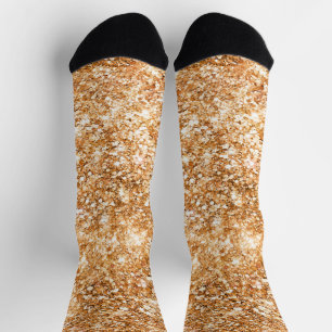 Gold Faux Glitter Socks