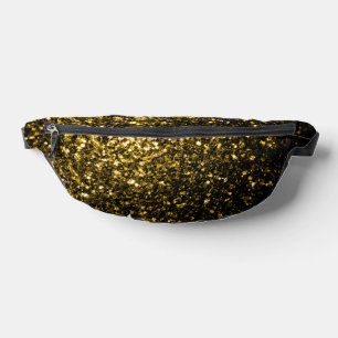 Gold faux glitter sparkles bum bags