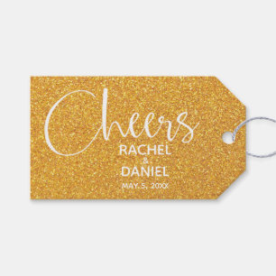 Gold Faux Glitter Wedding Favour Gift Tags