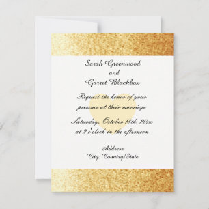 Gold Faux Glitter Wedding Invitation