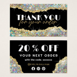 Gold faux iridescent glitter discount card