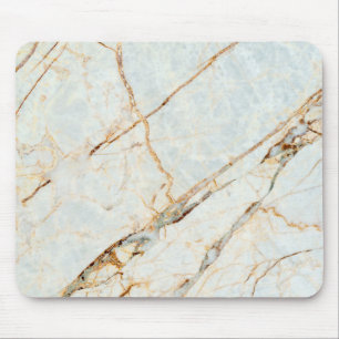 Gold Faux Shining Marble Pattern Girly Mouse Pad