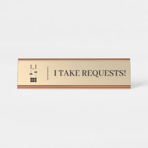 Gold Faux Wedding DJ Desk Name Plate