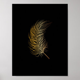 Gold Feather Desk Print