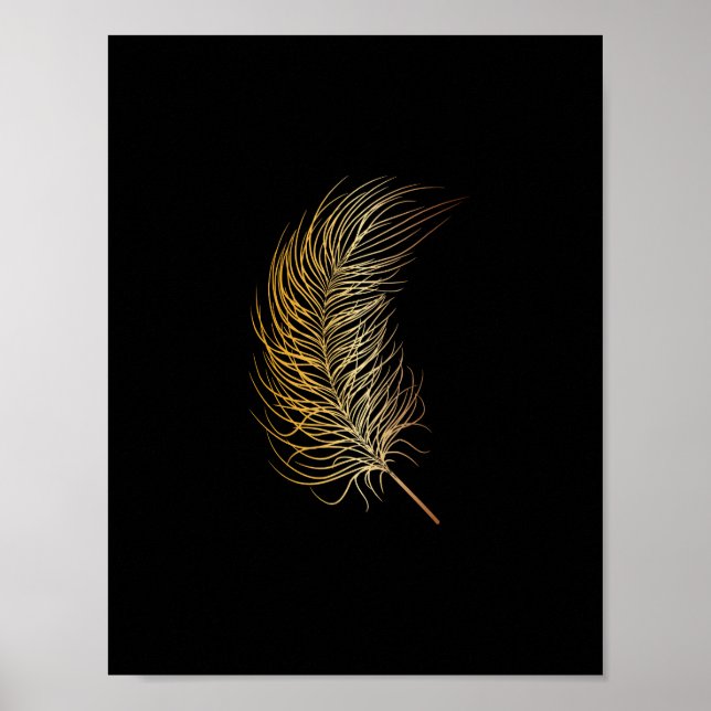 Gold Feather Desk Print (Front)