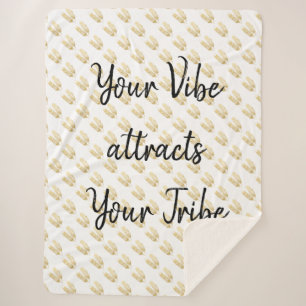 Gold Feathers Sherpa Blanket