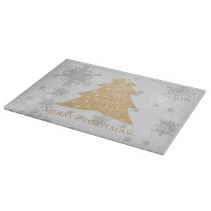 Gold Festive Christmas Tree Cutting Board