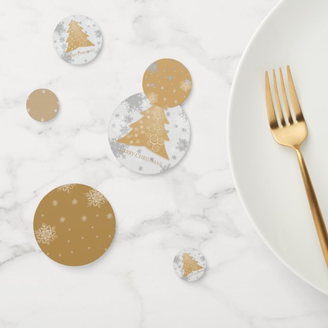 Gold Festive Christmas Tree Table Confetti (Group)